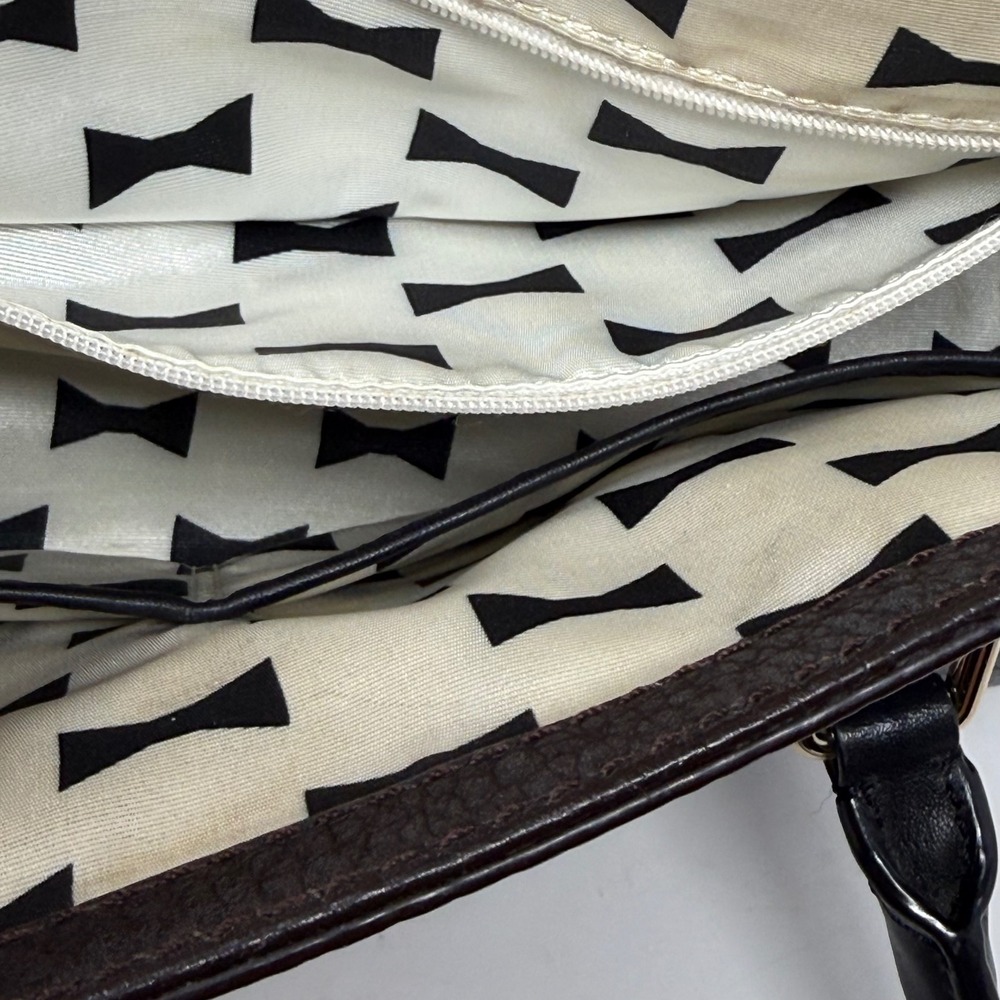 Kate Spade New York Pebbled Leather Satchel Brown Taupe Crossbody Bag Designer - Picture 8 of 12